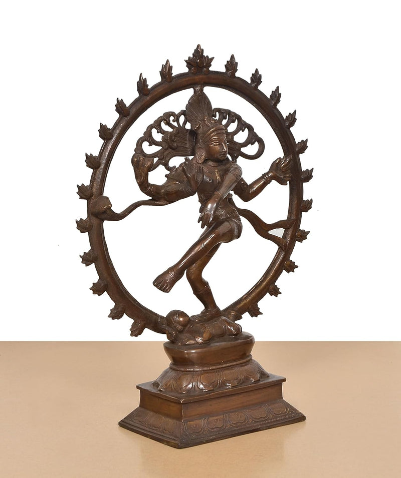Brass Natraj Lord Shiva Dancing Idol (Height: 13 Inch)