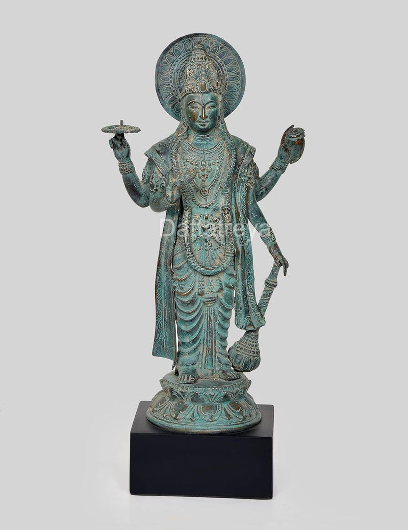 AONA Bronze Lord Vishnu Standing Idol 