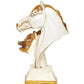 White Polyresin Horse Head for Home Decor Office (Height: 10.5 Inch)