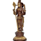 Brass Standing Lord Kartikeya Murugan Swaminatha Murti for Home Decor Pooja Mandir Decorative Showpiece Brass Murti (Height 11 Inch)