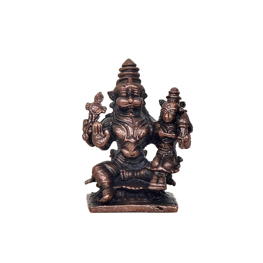 Copper God Lakshmi Narasimha Idol (Height 2 Inch) Craft Detail