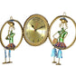 Iron Wall decor with Clock musician Wall Hanging for Home Decor (Height 11 Inch)