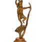 Brass Krishna Bhagwan Murti Dancing on Kaliya Naag - Religious Statue for Home Temple Pooja Decor (Height 13 Inch)