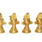 Brass Musical Ganesha Idol |Set of Six| for Home Decor and Pooja Mandir Temple (Height 6 Inch)