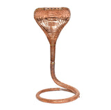 Copper naag snake shivling stand, 18-inch height, coiled base bowl
