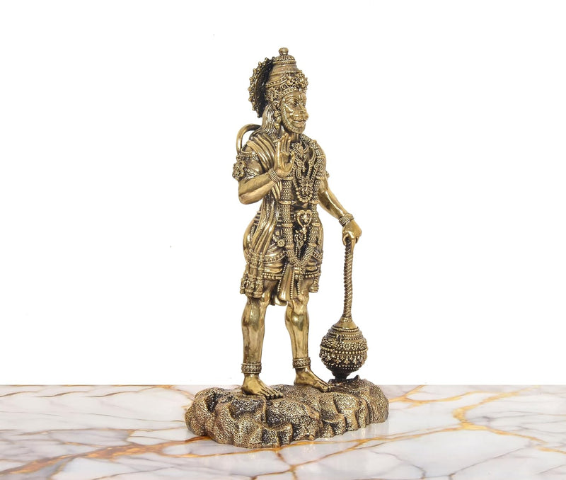 Bronze Hanuman Ji Standing Sculpture (Height: 12 Inches)