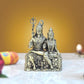 Bronze Shiva and Parvati Sitting for Home Decor Mandir Pooja Showpiece (Height 5 Inch)