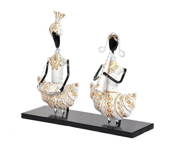 Iron Couple Musician for Table Decor Figurine Showpiece Home Decor (Height 9.5 Inch) Study Setting