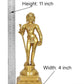 Brass Standing Lord Kartikeya Murugan Swaminatha Murti for Home Decor Pooja Mandir Decorative Showpiece Brass Murti (Height 11.5 Inch)