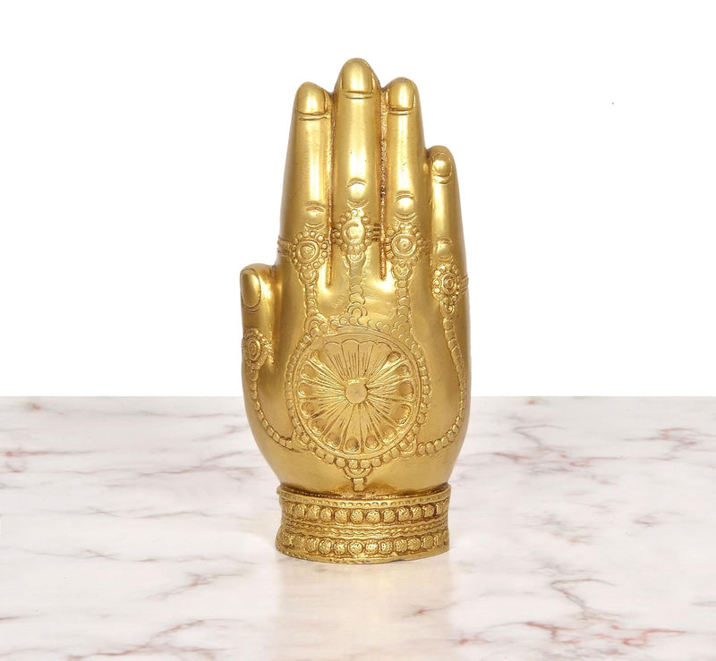 Brass Lord Ganesha in Blessing Hand with his mooshak Murti (Height: 7 Inch)