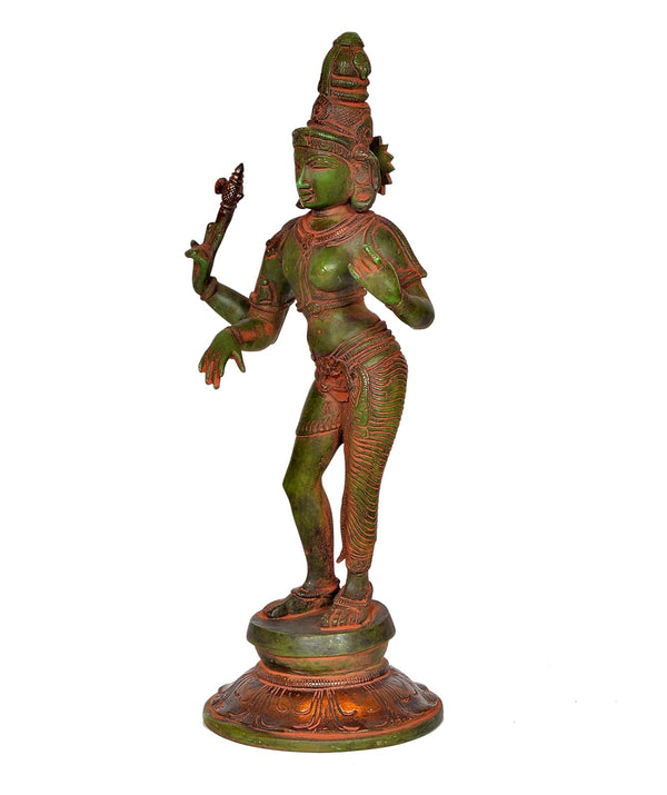 Brass Shiva and Parvati Dancing Ardhanrishvara Murti Religious Statue for Home Temple Decor (Height : 11 inch) Study Setting