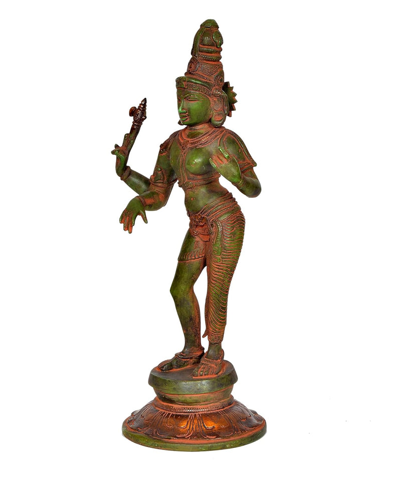 Brass Shiva and Parvati Dancing Ardhanrishvara Murti Religious Statue for Home Temple Decor (Height : 11 inch)