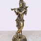 Super Fine Brass Lord Krishna Idol Figurine Sculpture Playing Flute Statue Decorative Showpiece, (Height 4.5 Inch)