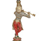 Brass Krishna Playing Flute Idol Statue Sculpture for Home Mandir Pooja Decor Temple Gift (Height 22.5 inch)