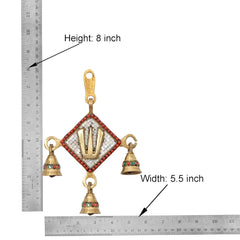 Messing-Balaji-Wandidol, Höhe 8 Zoll, Breite 5,5 Zoll, Medaillon mit Glocken