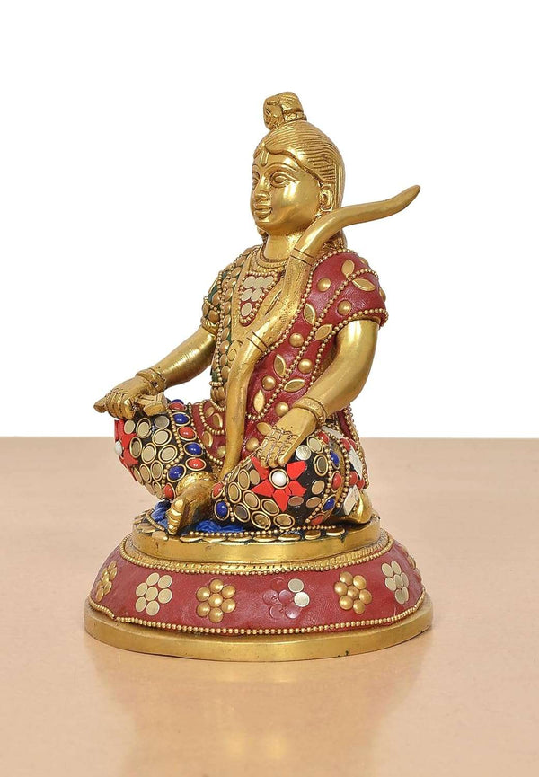 Brass Lord Ram Lala Sitting Statue (Height : 7 inch) Study Setting