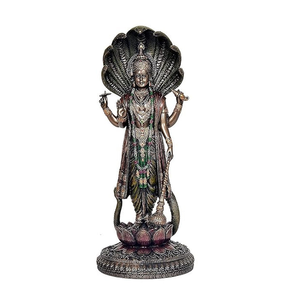 Resin Lord Vishnu Figurine (Height 12 Inches) Entryway Setting