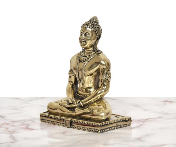 Superfine Brass Mahavir Jain Idol (Height: 5 Inch) Study Setting