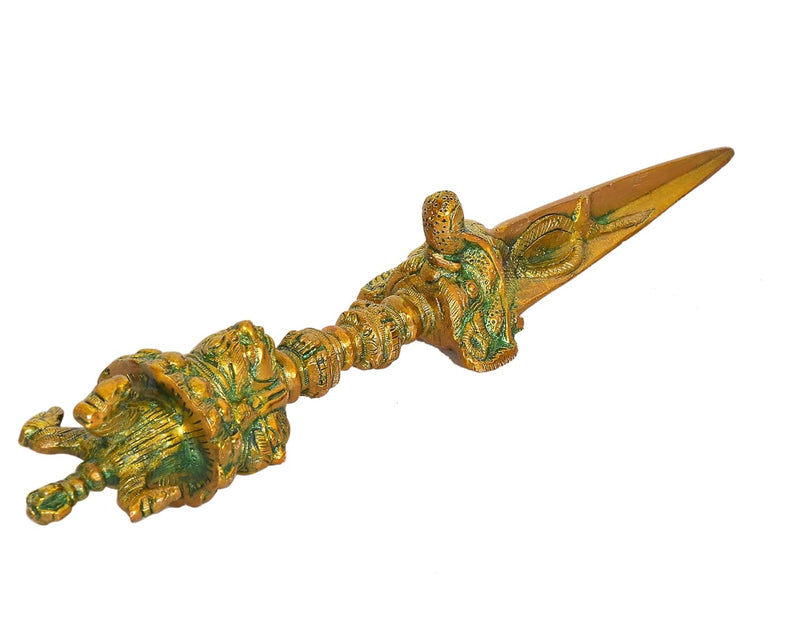 Brass Tibetan Handmade Dorje Vajra Furba Phurpa Dagger Adjustable Pendants (Height: 12 inch)