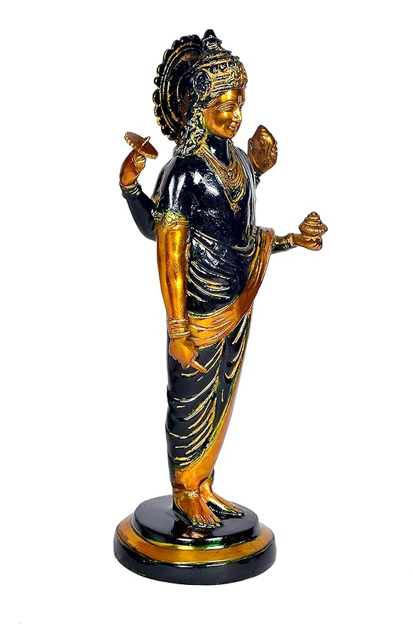 Brass Idol of Lord Dhanvantari God of Ayurveda Medicine Statue Height 18.5 Inches