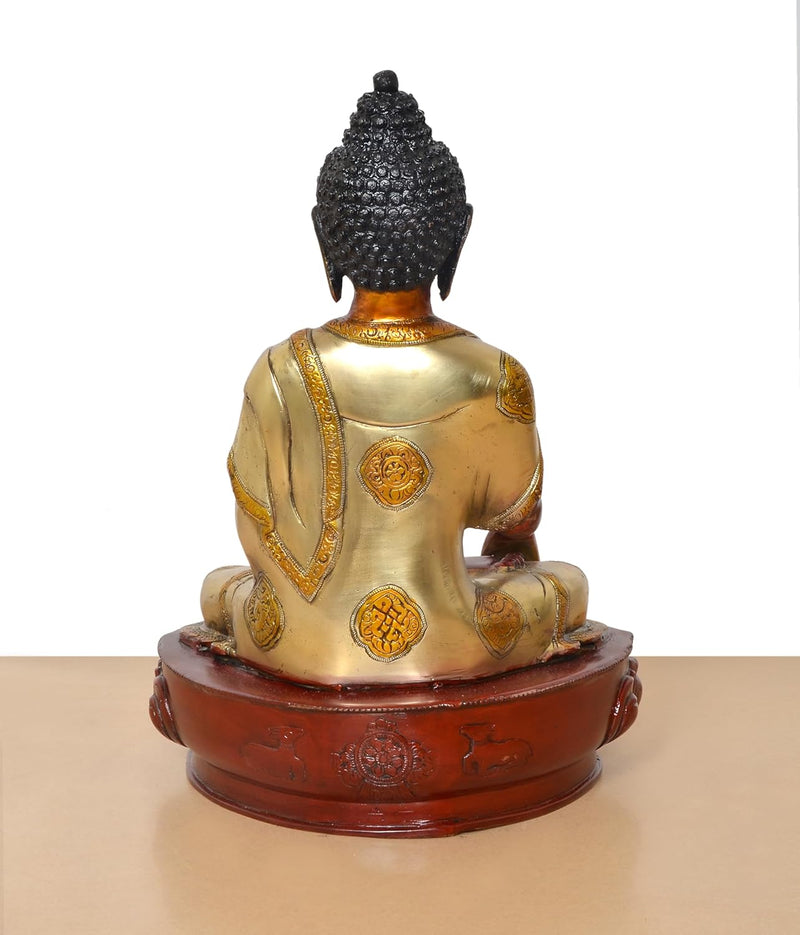 Brass Buddha Statue (Height 18 Inch)
