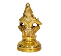 Handcrafted Brass Lord Ayyappan Swamy Statue | Traditional Hindu Idol for Home Temple & Office Decor (Height: 8 Inches)