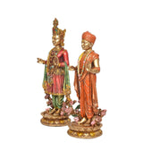 Resin Swami Narayan idols, 7 inch multicolor—side view with detailed garments