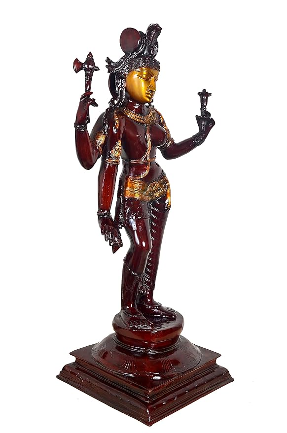 Brass Ardhanarishvara Shiv Parvati Avatar Statue (Height: 90 CM)