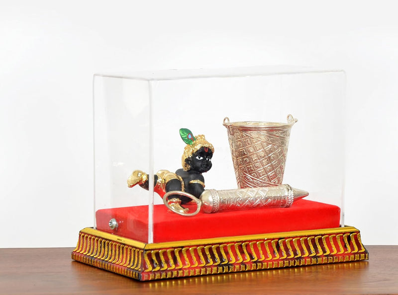 Laddu Gopal Krishna Decorated Box with Balti Pichkari (Width 5 Inch)
