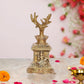 Brass Tulsi Plant ATOP Tortoise Statue Idol Murti for Home Decor Pooja Mandir Decorative Idol (Height 6 inch)