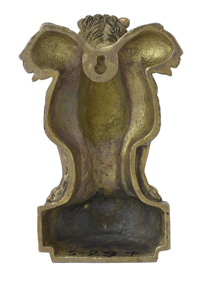 Ashoka Stambh in Brass | Emblem Sculpture | Home Office Showpiece | Height 7 Inches