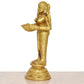 Brass Deep Lakshmi with Oil Lamp Deepam for Decorative Puja Home Temple lamp Diwali Gifts Home (Height: 8 inch)