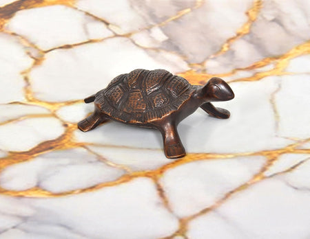 Brass Handcrafted Tortoise Figurine (Height: 1.5 Inch)