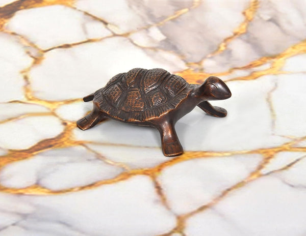 Brass Handcrafted Tortoise Figurine (Height: 1.5 Inch)