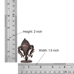 Copper Sanghu and Chakram figurine set, size shown: height 2 inch, width 1.5 inch