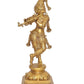 Brass Krishna Playing Flute Idol Statue Sculpture for Home Mandir Pooja Decor Temple Gift (Height 23 inch)