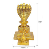 Gold brass Shiv linga with Nandi base; height 4.6 in, width 2.5 in