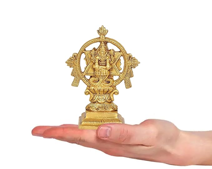 Brass Lord Sudarshana Murthy with Narasimha Swamy on Backside | Narsimha Sudarshana Height 5 Inch