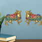 Brass Kamdhenu Cow Pair Wall Hanging Vastu Gau MATA Statues for Home Decor and Ofice Wall Decor Vastu Pooja Mandir Figurine (Height: 4 inch)