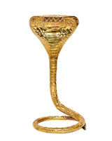 Copper naag for shivling pooja stand, cobra head and coiled body with ring base.