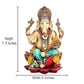 PolyResin Ganesha Statue Idol Murti On Lotus for Temple Home Decor | Height : 7 inches (Orange)