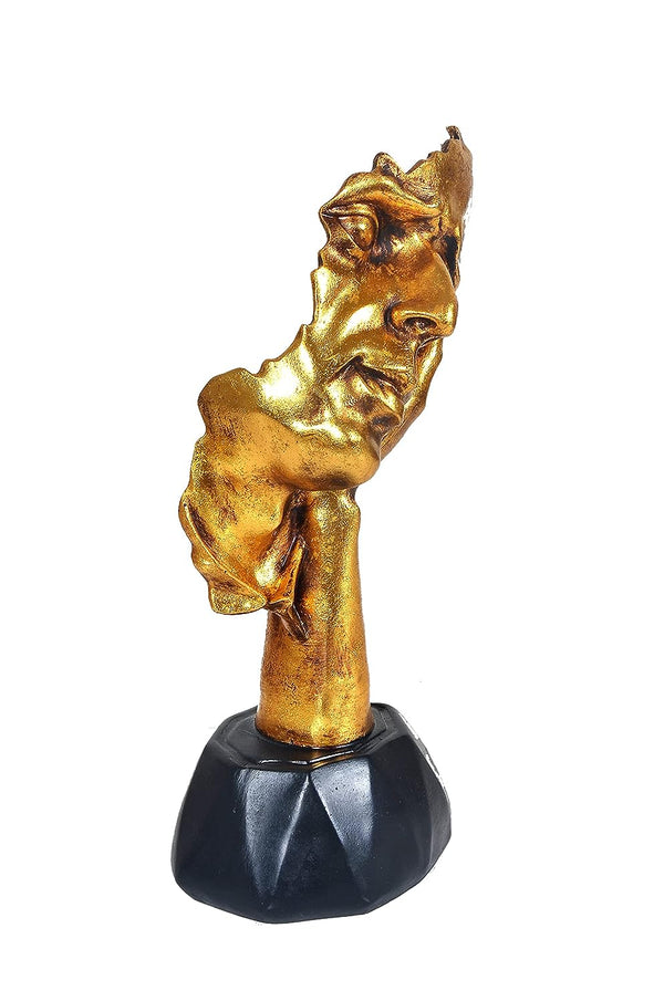 Resin Thinking Man Statue Showpiece (Height 12 Inches) Study Setting