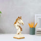 White Polyresin Horse Head for Home Decor Office (Height: 10.5 Inch)