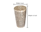 Embossed cup, 4.5 in height and 3 in width, German-silver floral design