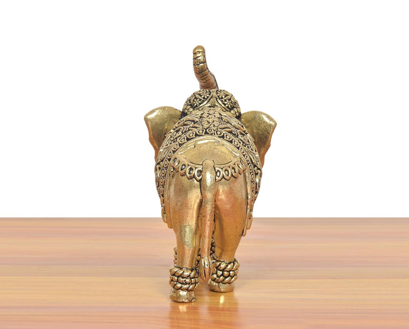 Bronze Elephant Figurine (Height: 4 Inches)