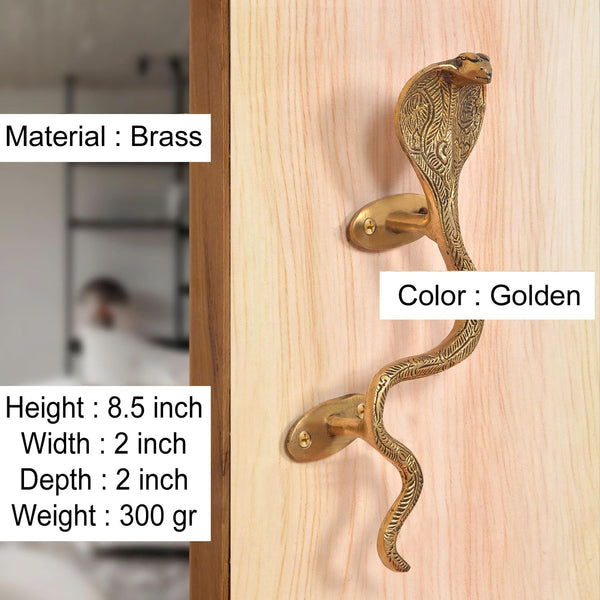 Brass Snake Design Door Handle (Pack of 1) (Height : 8.5 inch) Entryway Setting