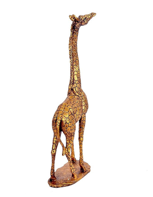 Polyresin Giraffe Animal Statue Giraffe Sculpture for Home Office Cafe Hotel Decor Decorative Gift Antique Gold Color Height 18 Inch