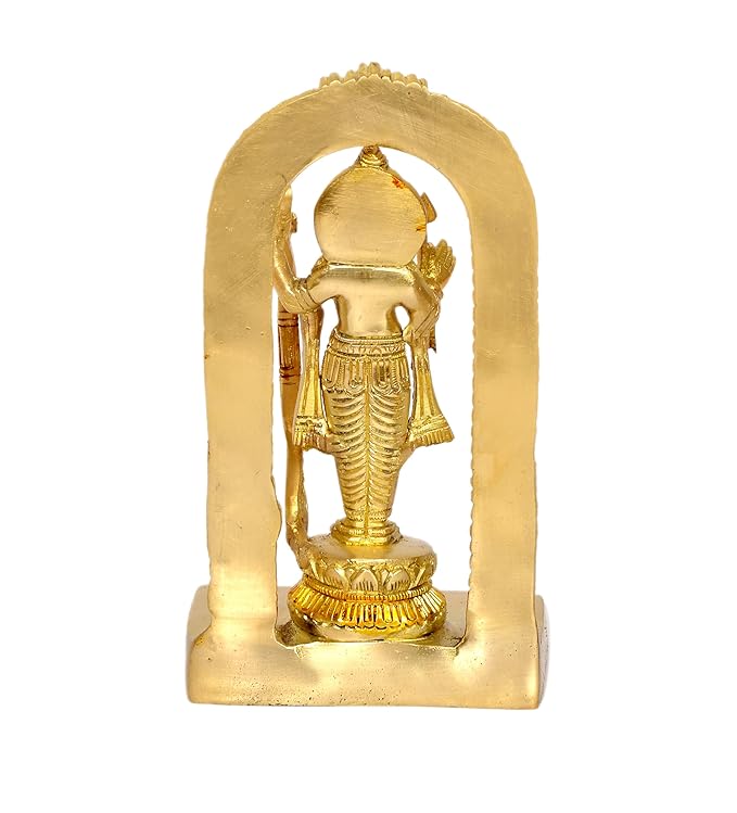 Brass Idol Ram ji ki Murti Ram Lalla Statue in Ayodhya Mandir for Home and Office Decor (Height 7 inch)