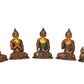 Brass Set of Five Cosmic Buddha Statues - Meditative Figurines for Spiritual Home Decor (Height : 4.5 Inch)