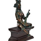 Brass Maa Goddess Saraswati Seated on Wooden PedestalI dol for Home Decor and Pooja (Height 14 Inch)